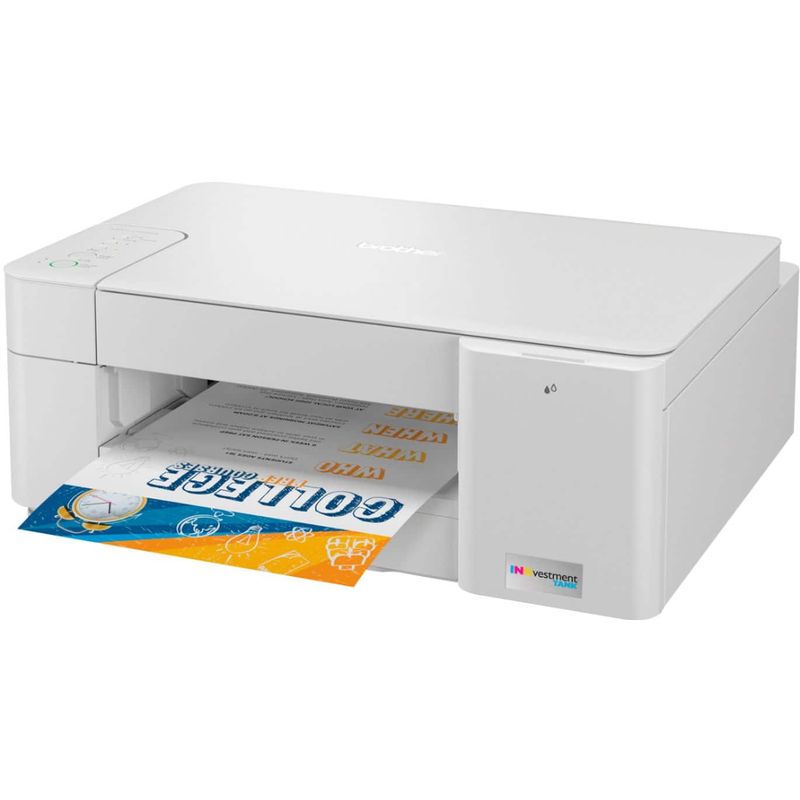 Brother - INKvestment Tank MFC-J1205W Wireless All-in-One Inkjet Printer with up to 1-Year of Ink In-box - White/Gray