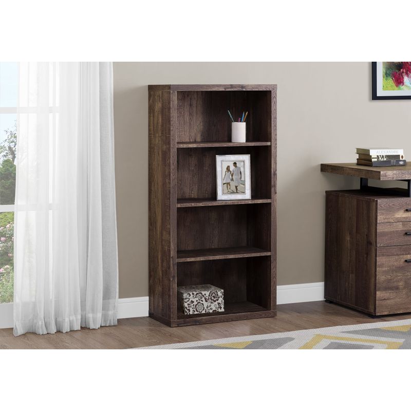Bookshelf/ Bookcase/ Etagere/ 5 Tier/ 48"H/ Office/ Bedroom/ Laminate/ Brown/ Contemporary/ Modern