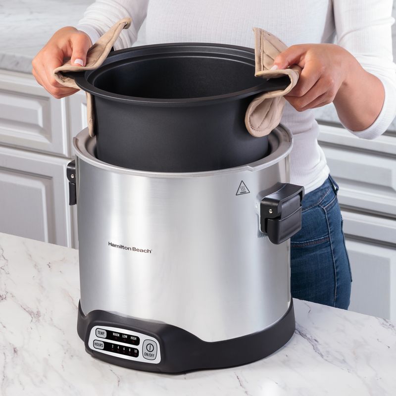 Hamilton Beach - 10qt Sear & Cook Stockpot Slow Cooker Silver