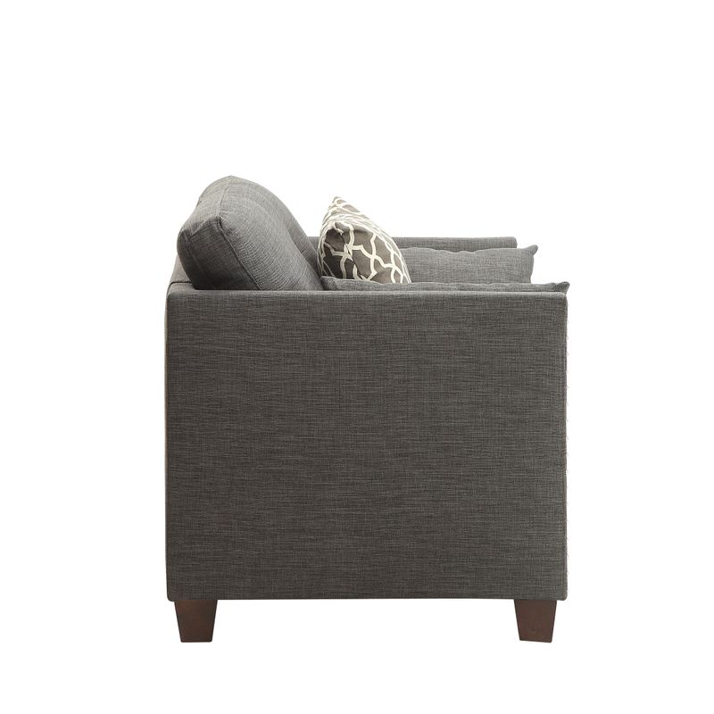 ACME Laurissa Chair w/3 Pillows, Light Charcoal Linen