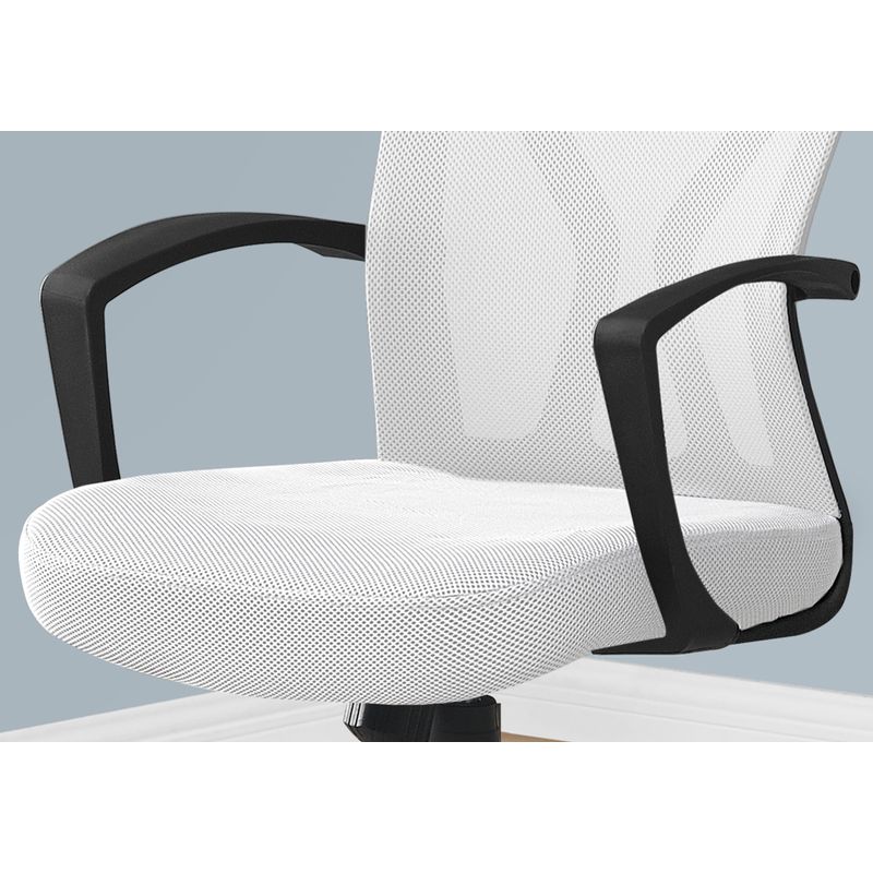 Office Chair/ Adjustable Height/ Swivel/ Ergonomic/ Armrests/ Computer Desk/ Work/ Metal/ Fabric/ White/ Black/ Contemporary/ Modern