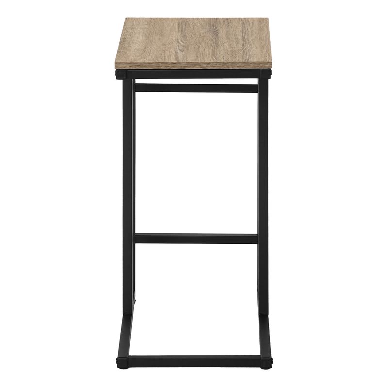 Accent Table/ C-shaped/ End/ Side/ Snack/ Living Room/ Bedroom/ Metal/ Laminate/ Brown/ Black/ Contemporary/ Modern