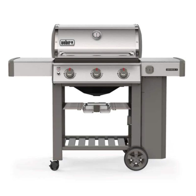 GENESIS II S310 3-Burner Liquid Propane Gas Grill with Cover and Weber Connect Bundle - Stainless Steel