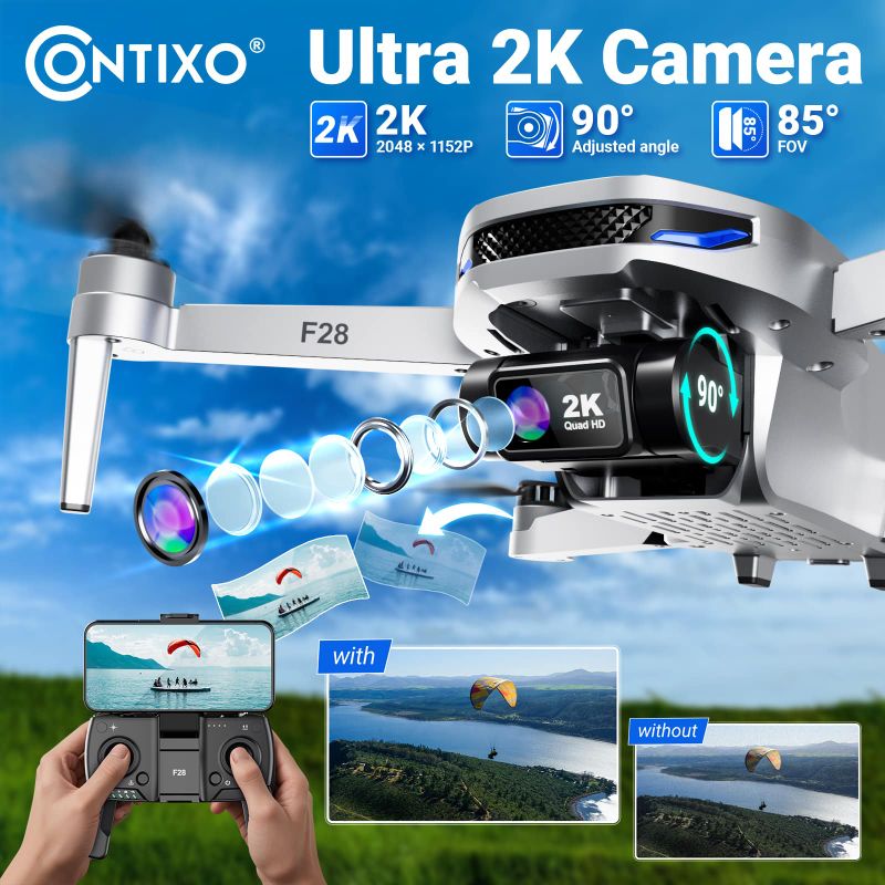 Contixo - F28 GPS Drone with Remote Controller - Silver