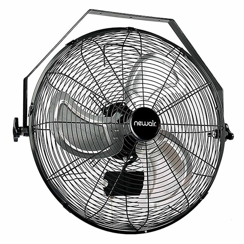 NewAir - 3000 CFM 18" High Velocity Wall Mounted Fan with Sealed Motor Housing and Ball Bearing Motor - Black