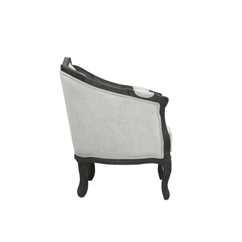 ACME Samael Loveseat w/2 Pillows, Gray Linen & Dark Brown Finish