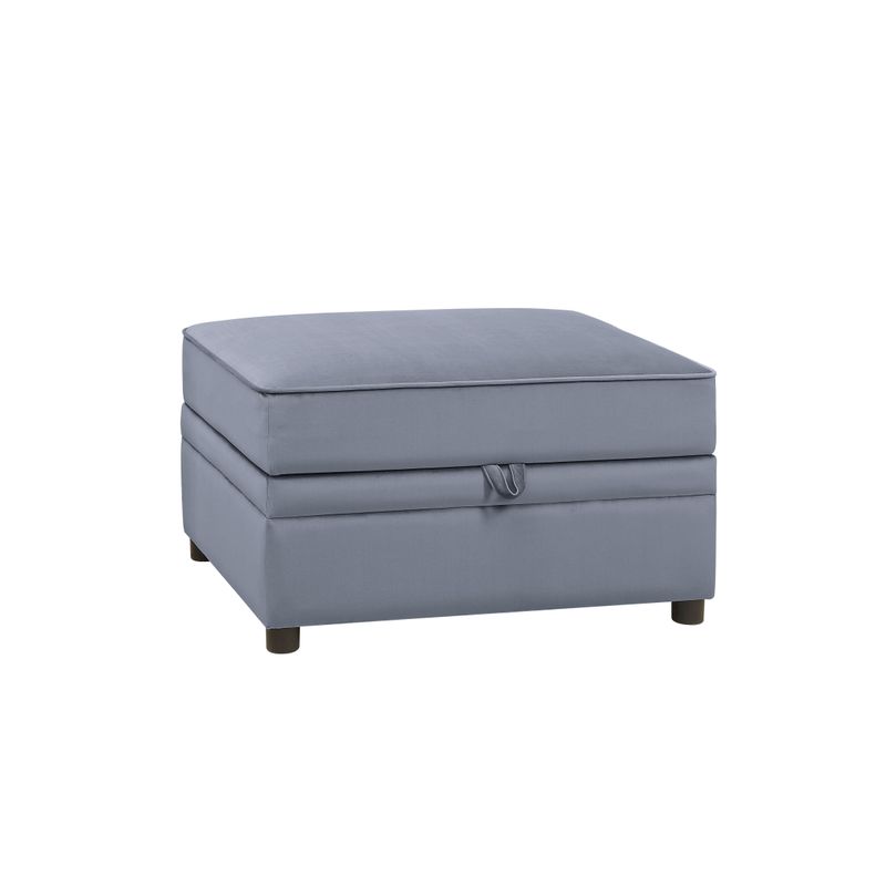 ACME Bois II Ottoman w/Storage, Gray Velvet