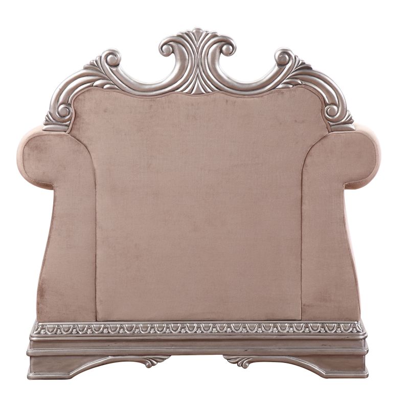 ACME Northville Chair w/Pillow, Velvet & Antique Silver