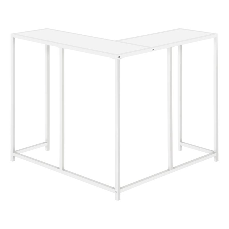 Accent Table/ Console/ Entryway/ Narrow/ Corner/ Living Room/ Bedroom/ Metal/ Laminate/ White/ Contemporary/ Modern