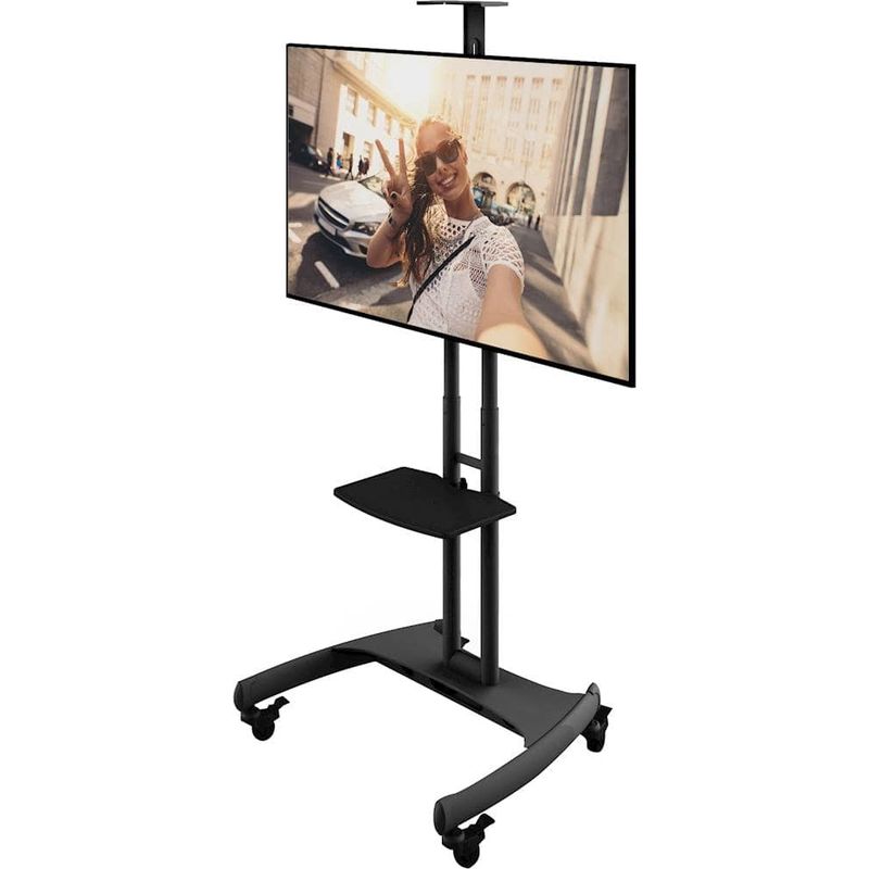 Kanto - Mobile TV Stand for Most Flat-Panel TVs Up to 65" - Black