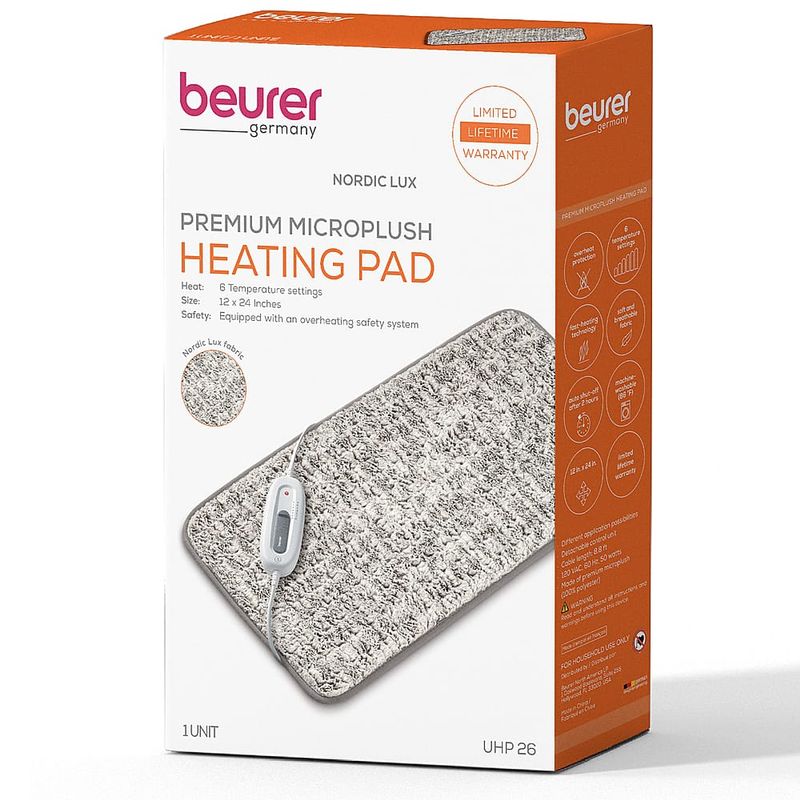 Beurer - Nordic Lux XL Faux Fur Heating Pad - Light Gray