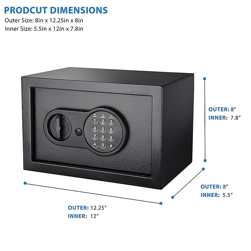 Barska - Safe with Electronic Keypad Lock - Black