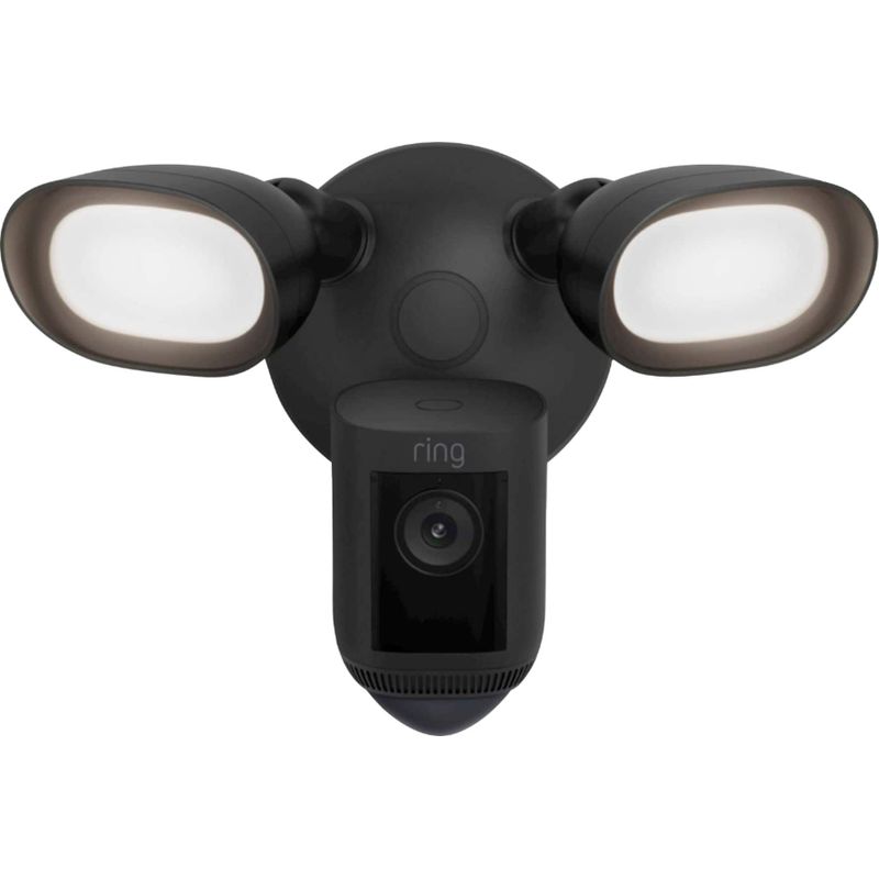 Ring Floodlight Cam Pro with 2K Video and Ring Vision, 2 LED Lights, Dual Band Wi-Fi, and 3D Motion Detection - Black