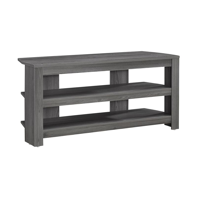 TV Stand/ 42 Inch/ Console/ Media Entertainment Center/ Storage Shelves/ Living Room/ Bedroom/ Laminate/ Grey/ Contemporary/ Modern