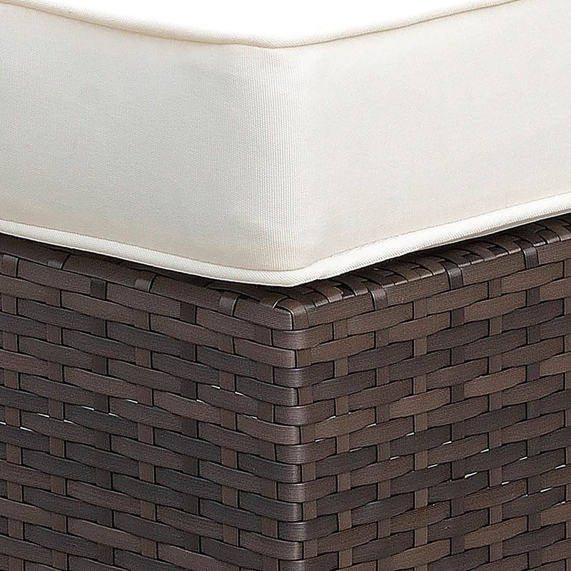 Contemporary Rattan Patio Corner Chair in Brown/Beige