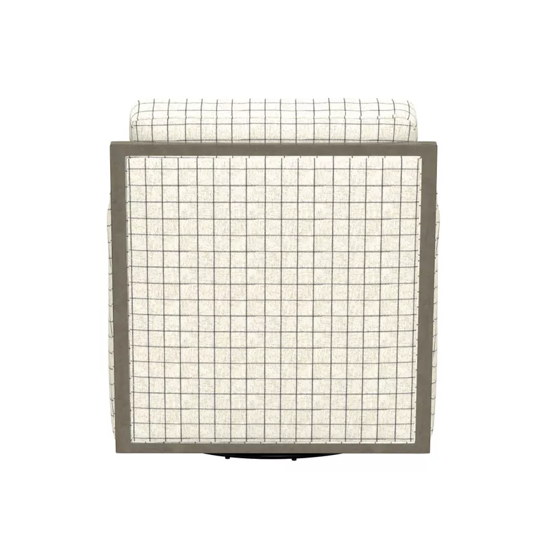Cecily Charcoal Windowpane Swivel Chair