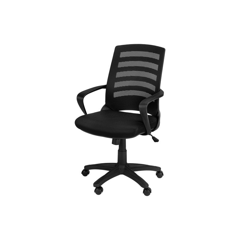 Office Chair/ Adjustable Height/ Swivel/ Ergonomic/ Armrests/ Computer Desk/ Work/ Metal/ Mesh/ Black/ Contemporary/ Modern