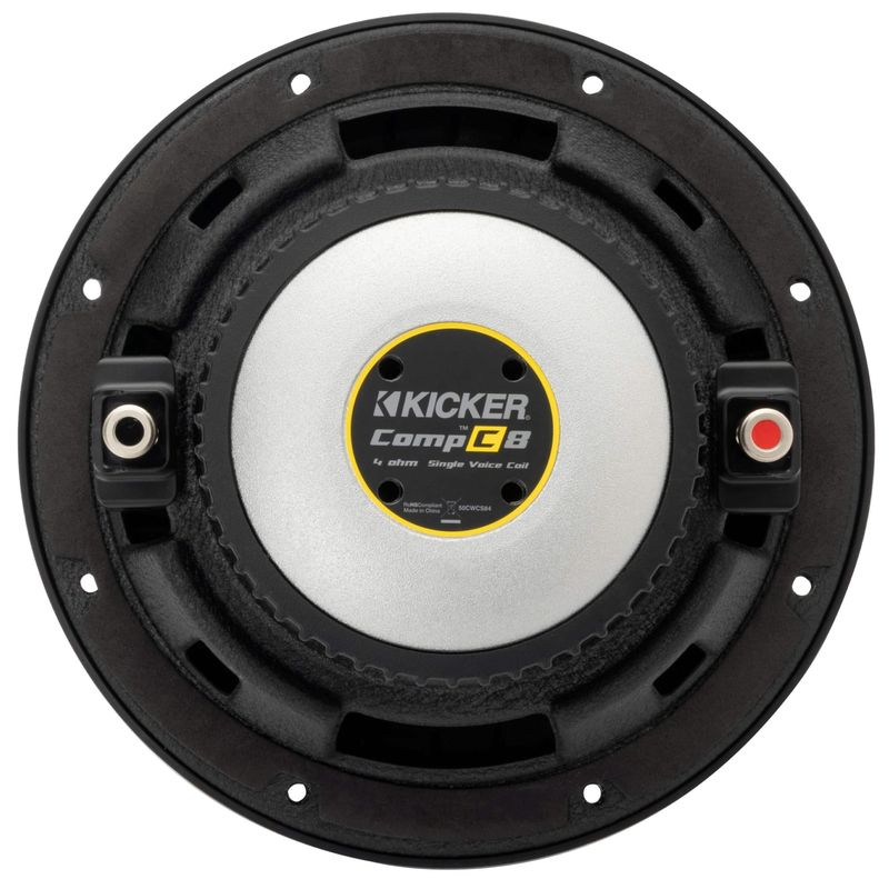 KICKER - CompC 8" Single-Voice-Coil 4-Ohm Subwoofer - Black