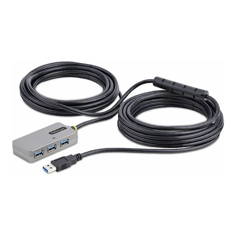 StarTech.com USB Extender Hub 10m USB 3.0 Extension Cable with 4-Port USB Hub Active/Bus Powered USB Repeater Cable Optional 20W Power Suppl