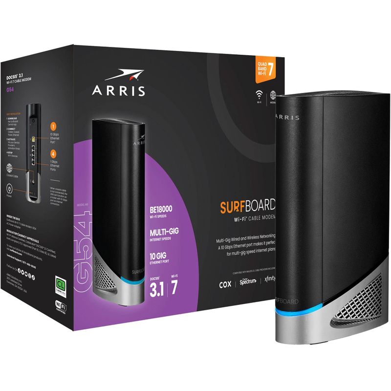 ARRIS - Surfboard Wi-Fi 7 Router with DOCSIS 3.1 Cable Modem - black