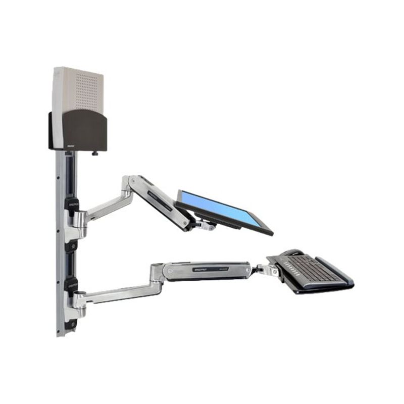 Ergotron LX Wall Mount System with Small CPU Holder - system unit / monitor / keyboard mouning kit - sit-stand