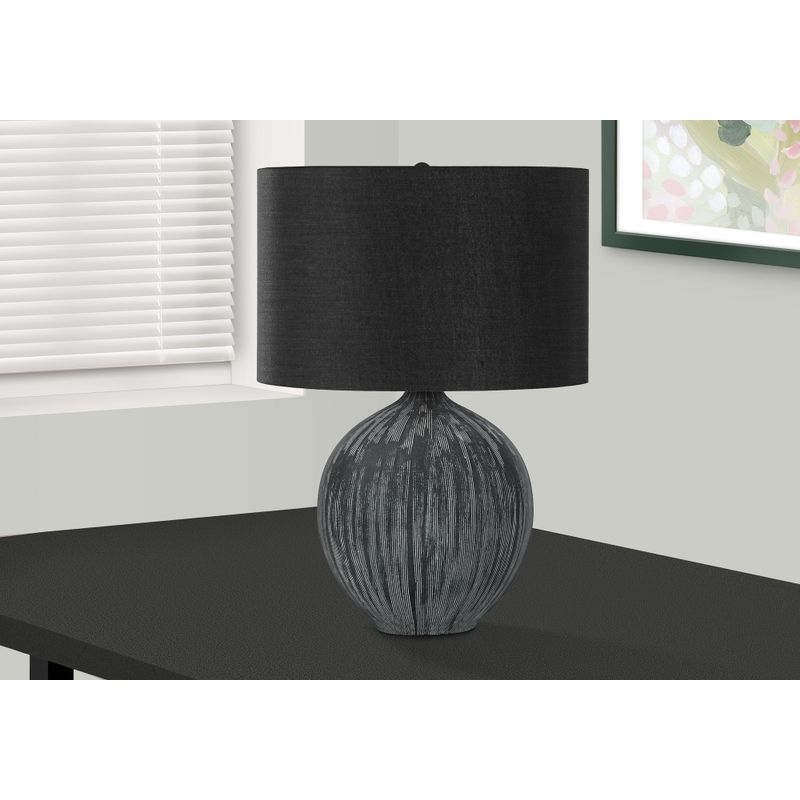 Lighting - 23"H Table Lamp Black Ceramic / Black Shade