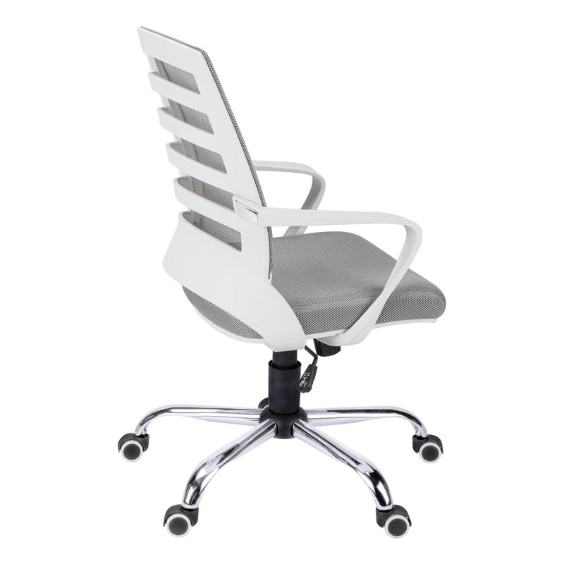 Office Chair/ Adjustable Height/ Swivel/ Ergonomic/ Armrests/ Computer Desk/ Work/ Metal/ Mesh/ White/ Chrome/ Contemporary/ Modern