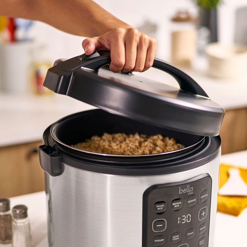 bella PRO - 20-Cup Digital Rice Cooker - Stainless Steel