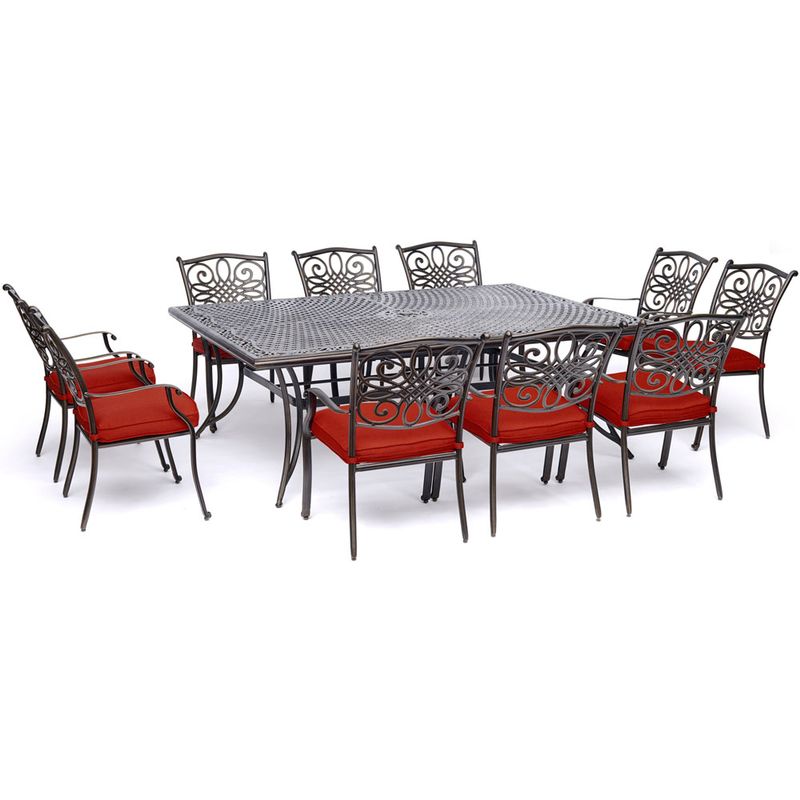 Traditions 11pc: 10 Dining Chairs, 60x84" Cast Table