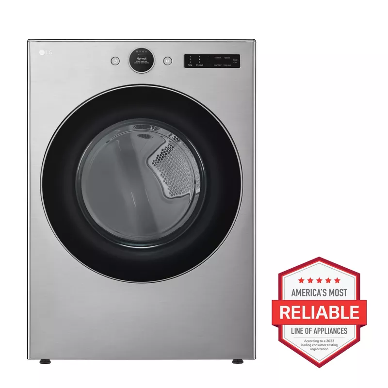 LG - 7.4 Cu. Ft. Stackable Smart Electric Dryer with Steam and Sensor Dry - Graphite Steel