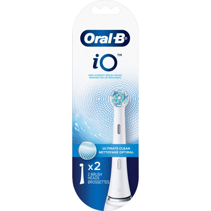 iO Series Ultimate Clean Replacement Brush Head for Oral-B iO Series Electric Toothbrushes (2-Count) - White