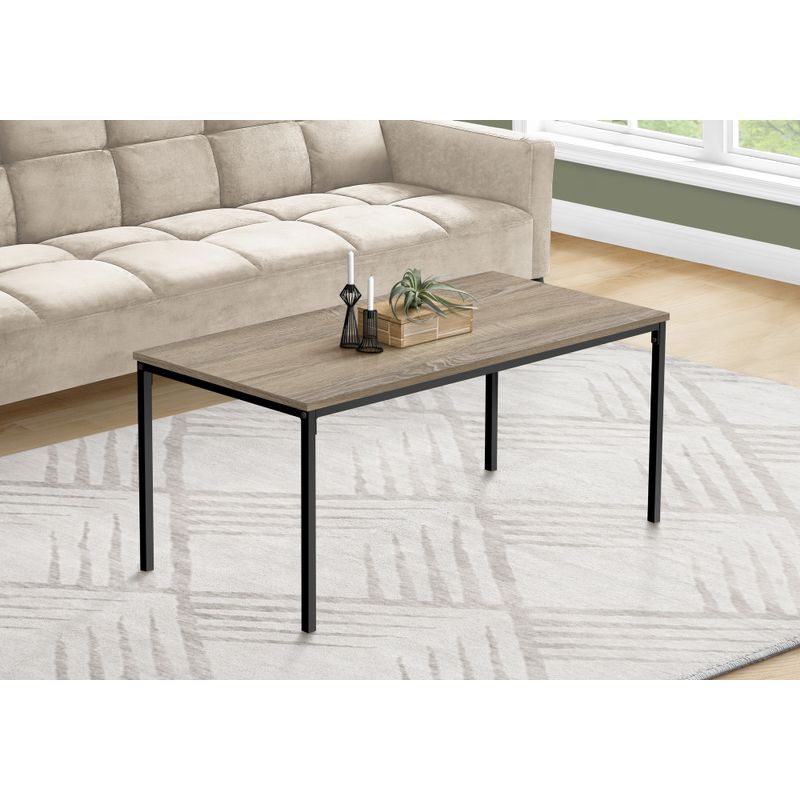 Coffee Table/ Accent/ Cocktail/ Rectangular/ Living Room/ 40"L/ Metal/ Laminate/ Brown/ Black/ Contemporary/ Modern