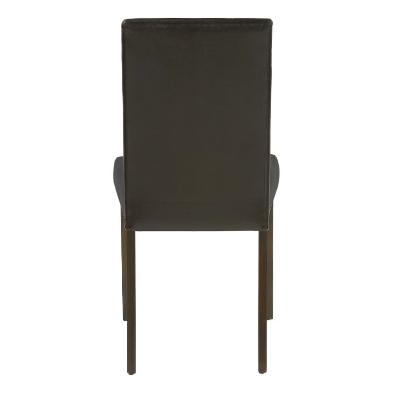 Dining Chair/ Set Of 2/ Side/ Upholstered/ Kitchen/ Dining Room/ Pu Leather Look/ Wood Legs/ Brown/ Transitional