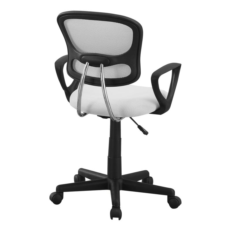 Office Chair/ Adjustable Height/ Swivel/ Ergonomic/ Armrests/ Computer Desk/ Work/ Juvenile/ Metal/ Mesh/ White/ Black/ Contemporary/ Modern