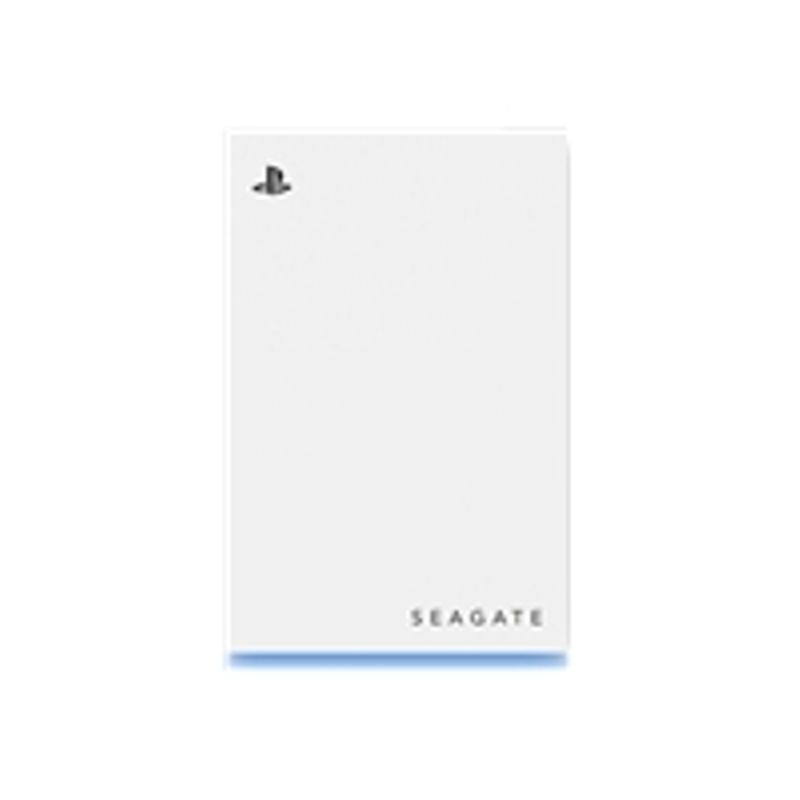 Seagate - Game Drive for PlayStation Consoles 2TB External USB 3.2 Gen 1 Portable Hard Drive with Blue LED Lighting - White