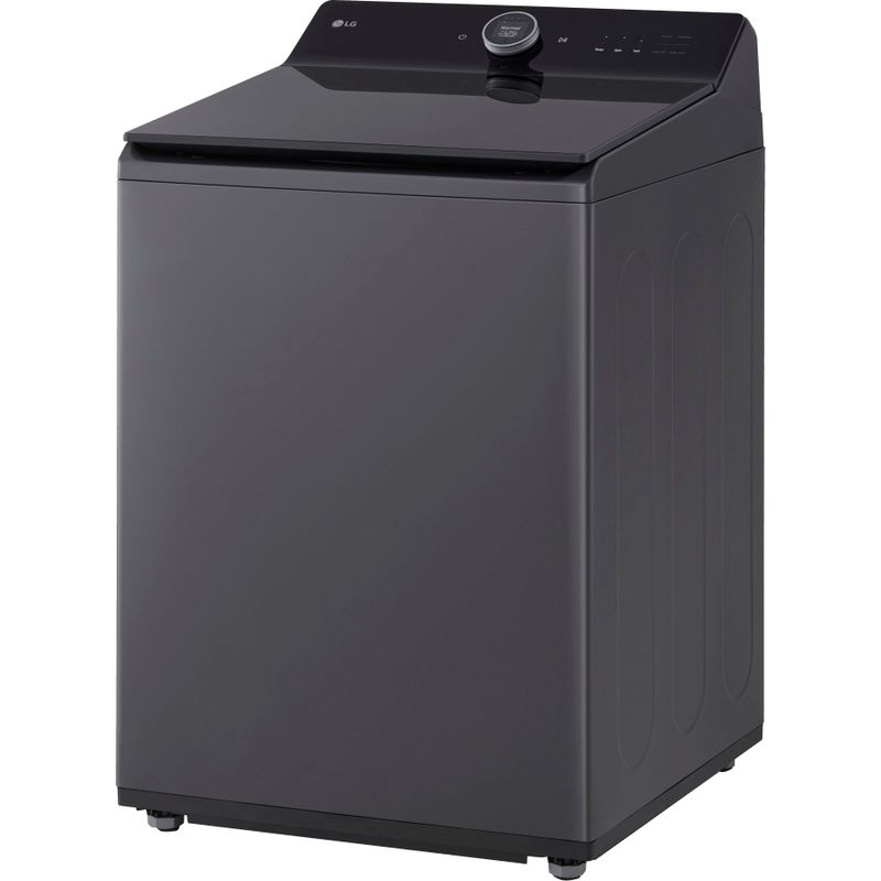LG - 5.5 Cu. Ft. High Efficiency Smart Top Load Washer with EasyUnload - Matte Black