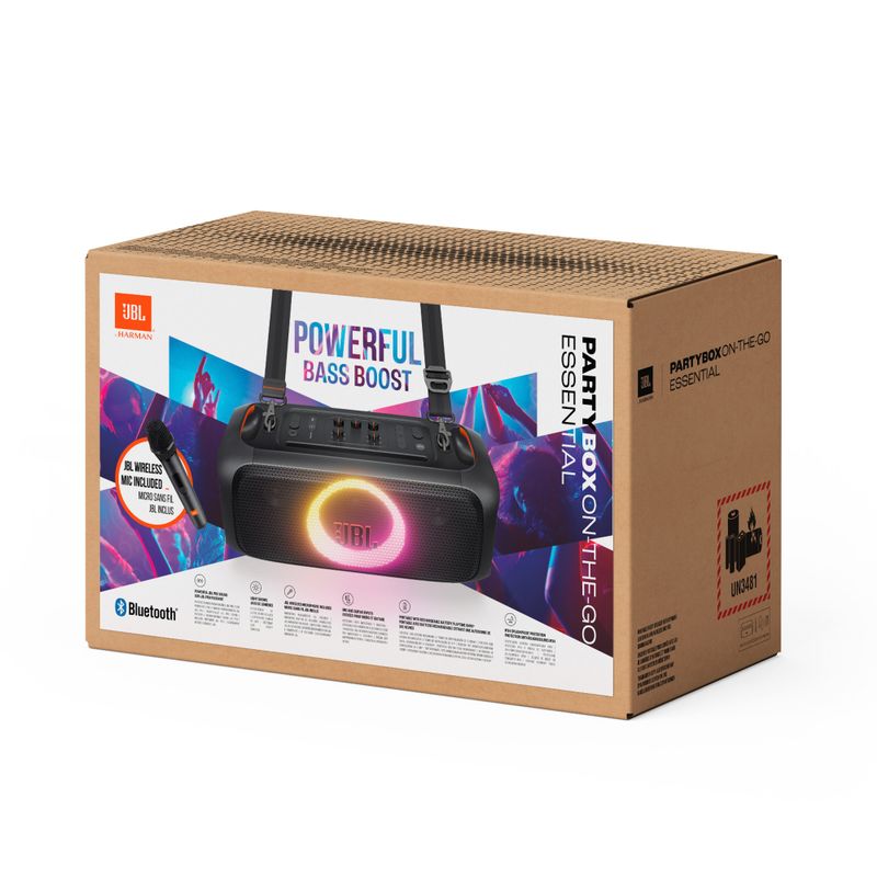 JBL - PartyBox On-The-Go Essential Portable Party Speaker w/ Lights & Mic