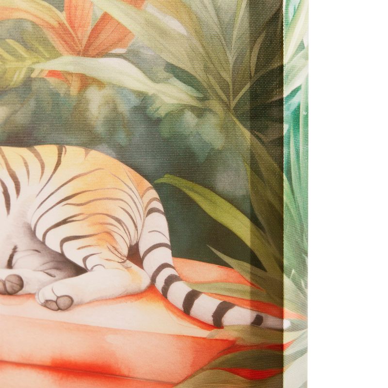 Tiger Green Multi Jungle Feline Jungle Tiger Canvas Wall Art See below