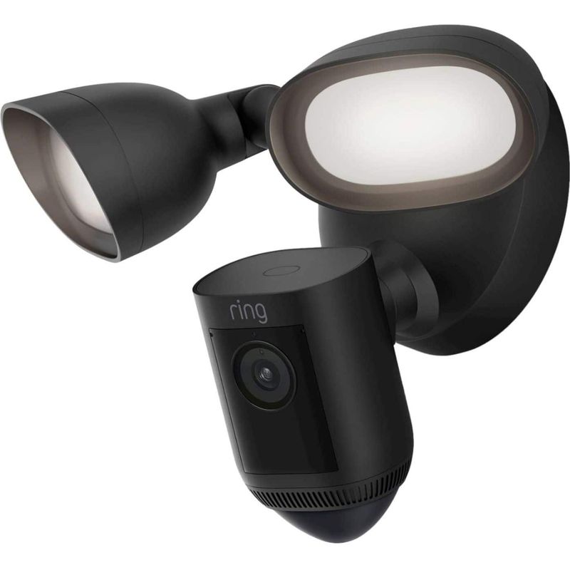 Ring Floodlight Cam Pro with 2K Video and Ring Vision, 2 LED Lights, Dual Band Wi-Fi, and 3D Motion Detection - Black