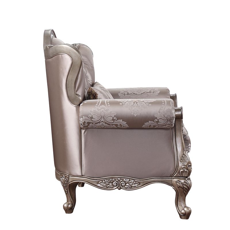 ACME Jayceon Chair w/Pillow, Fabric & Champagne