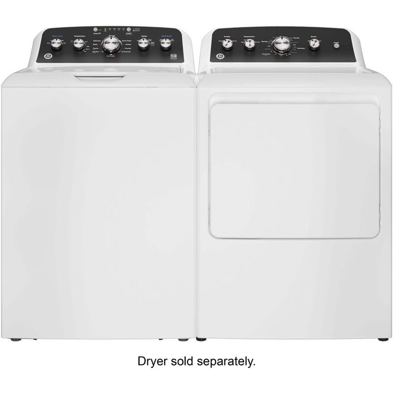 GE - 4.5 Cu. Ft. High-Efficiency Top Load Washer with Deep Fill and Cold Plus - White with Matte Black