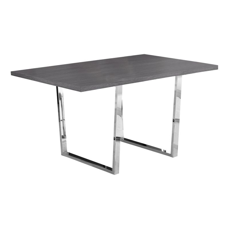 Dining Table - 36"X 60" / Grey / Chrome Metal