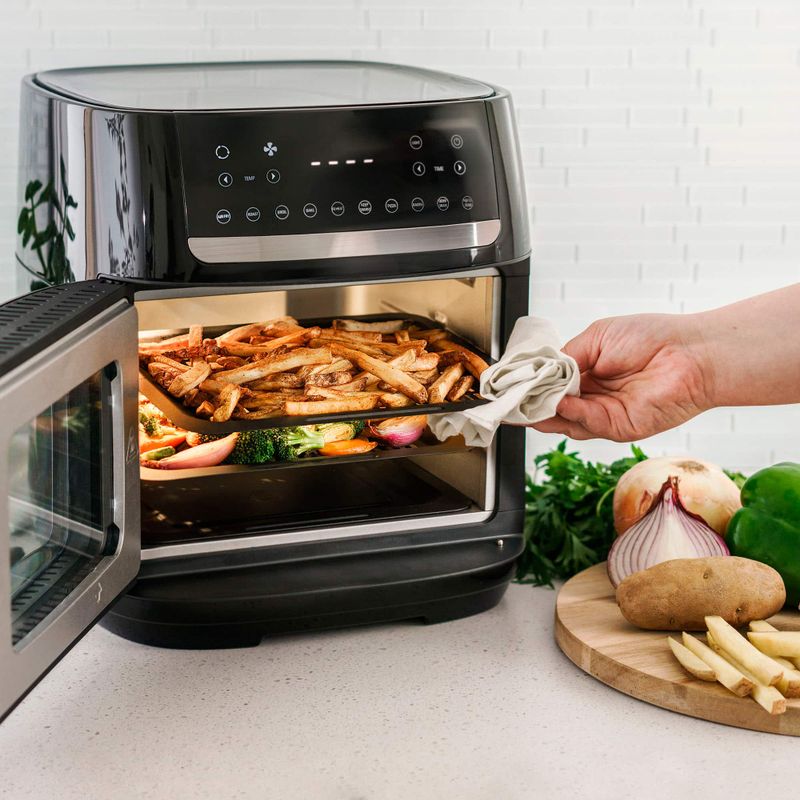 bella PRO - 12.6-qt. Touchscreen Air Fryer Pizza Oven with Rotisserie - Stainless Steel