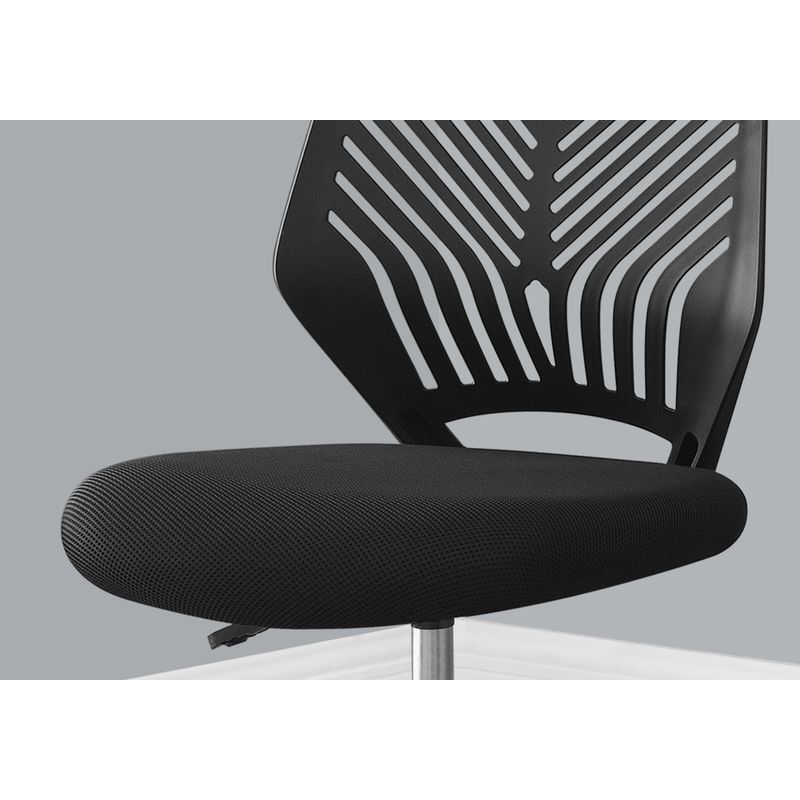 Office Chair/ Adjustable Height/ Swivel/ Ergonomic/ Computer Desk/ Work/ Juvenile/ Metal/ Fabric/ Black/ Contemporary/ Modern