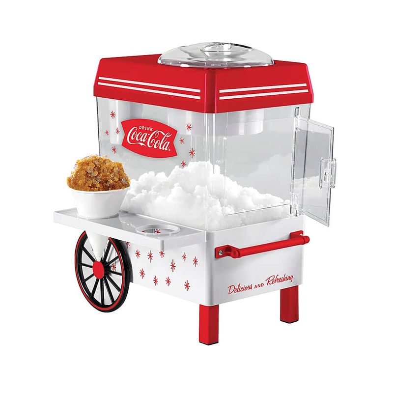 Nostalgia SCM550COKE Coca-Cola Snow Cone Maker  Shaved Ice Storage - Red/White