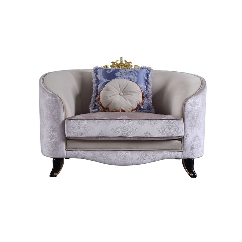 ACME Sheridan Chair w/2 Pillows, Cream Fabric