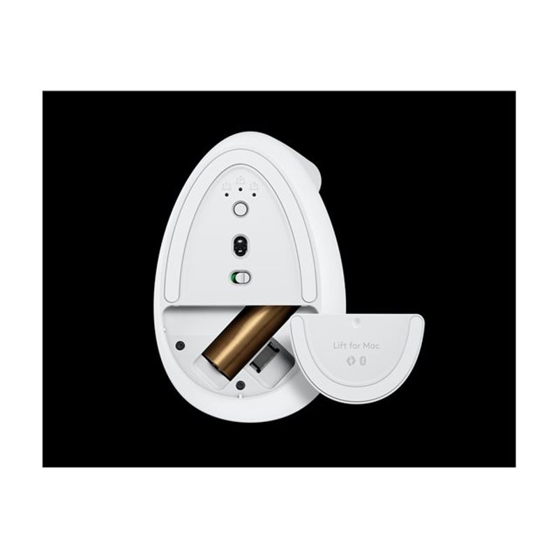 Logitech - Lift for Mac Bluetooth Optical Ergonomic Mouse with 4 Customizable Buttons - Wireless - Off-White