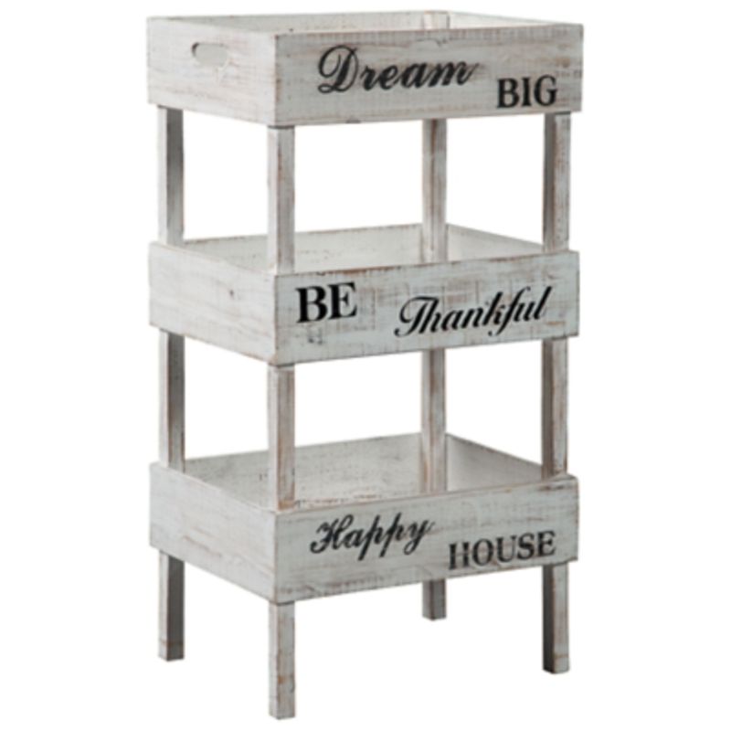 Antique White Yulton Storage Shelf