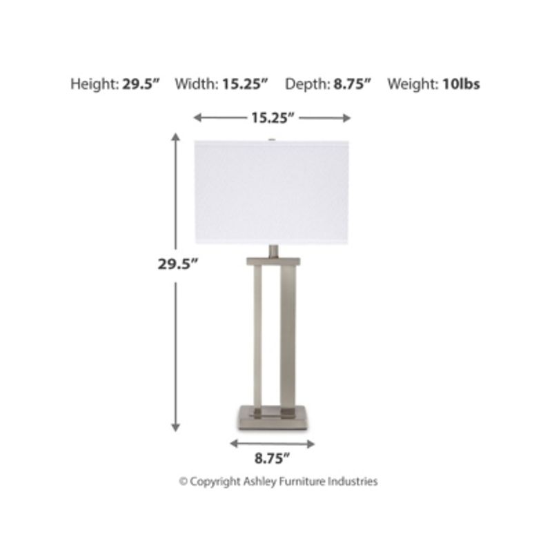 Silver Finish Aniela Metal Table Lamp (2/CN)