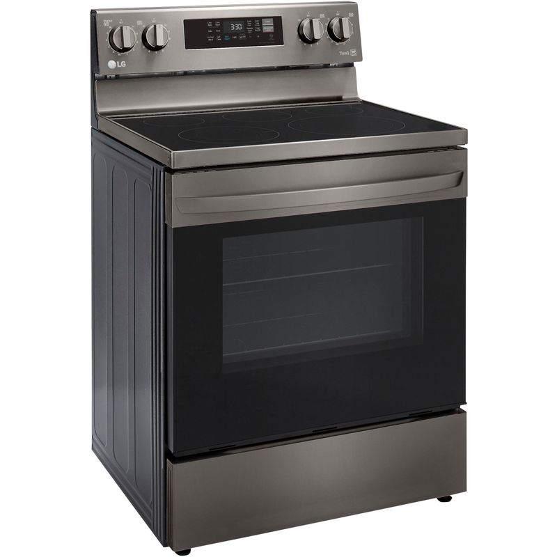 LG 6.3-Cu. Ft. Electric Smart Range with EasyClean and AirFry Black Stainless Steel